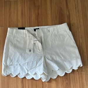 J Crew white scallop shorts